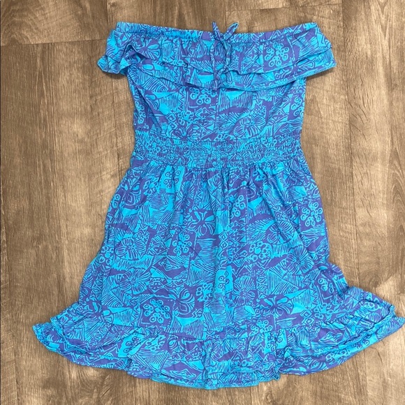 OP Blue Ruffled Smocked Sundress - Picture 1 of 4